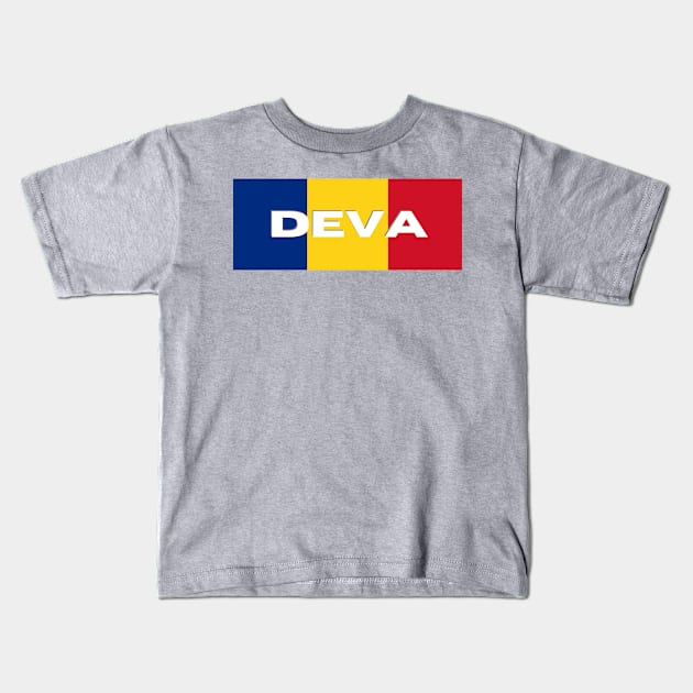 Deva City in Romanian Flag Kids T-Shirt by aybe7elf